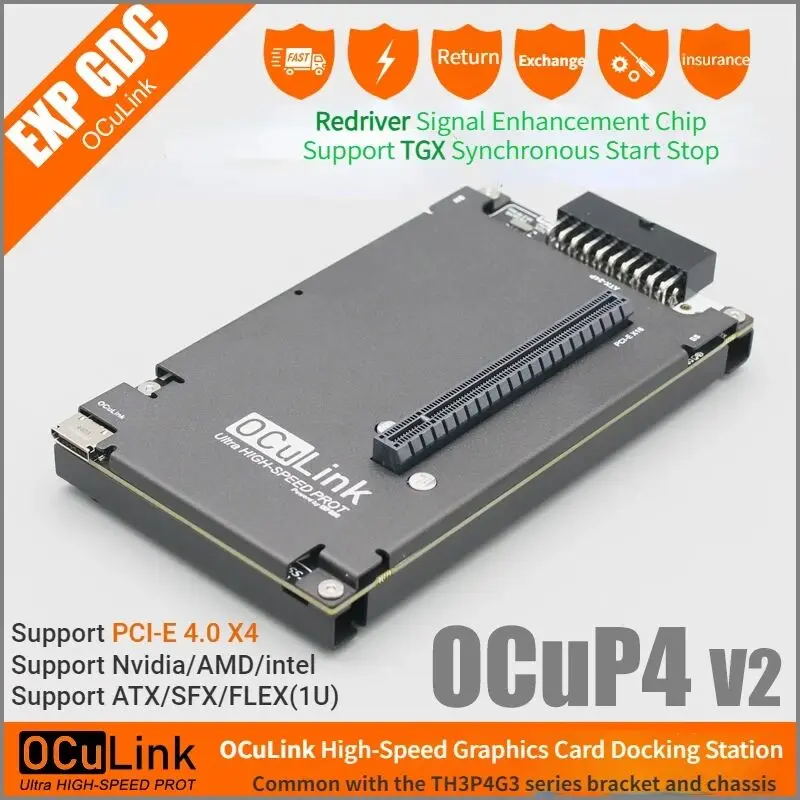 OCuP4V2 OCuLink GPU Dock w ReD - External Gpu Dock Pcie 4.0 Oculink review and price
