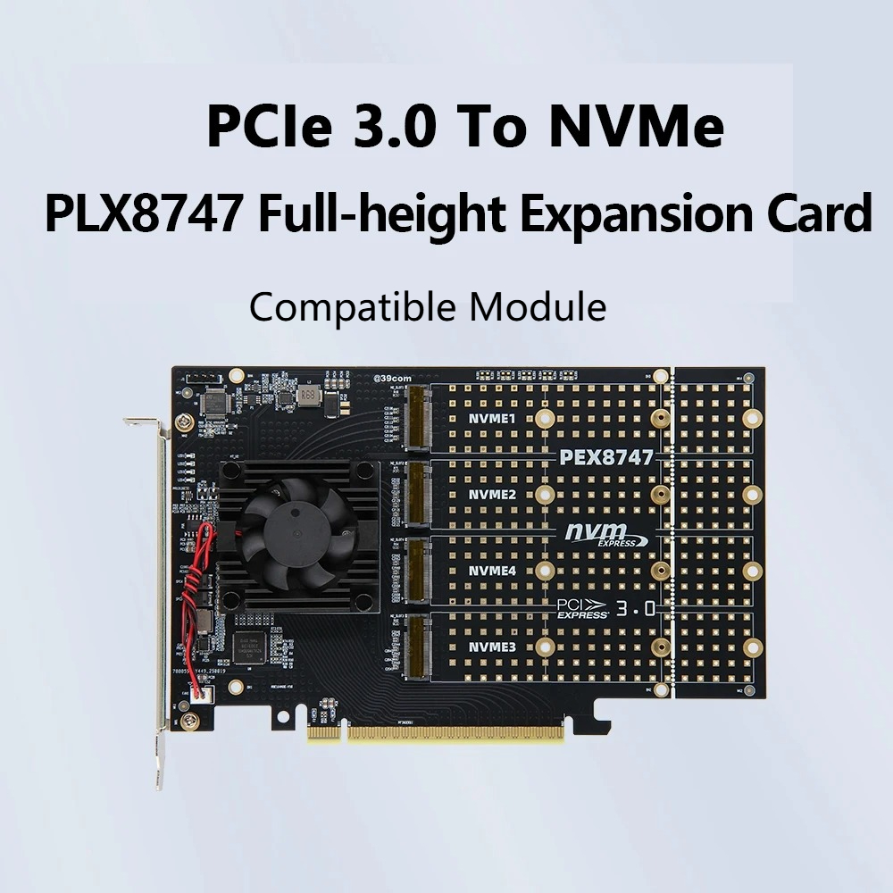PCIe 3.0 X8 4‑Bay M.2 NVMe Exp - Quad M.2 Nvme Pcie Bifurcation Card review and price