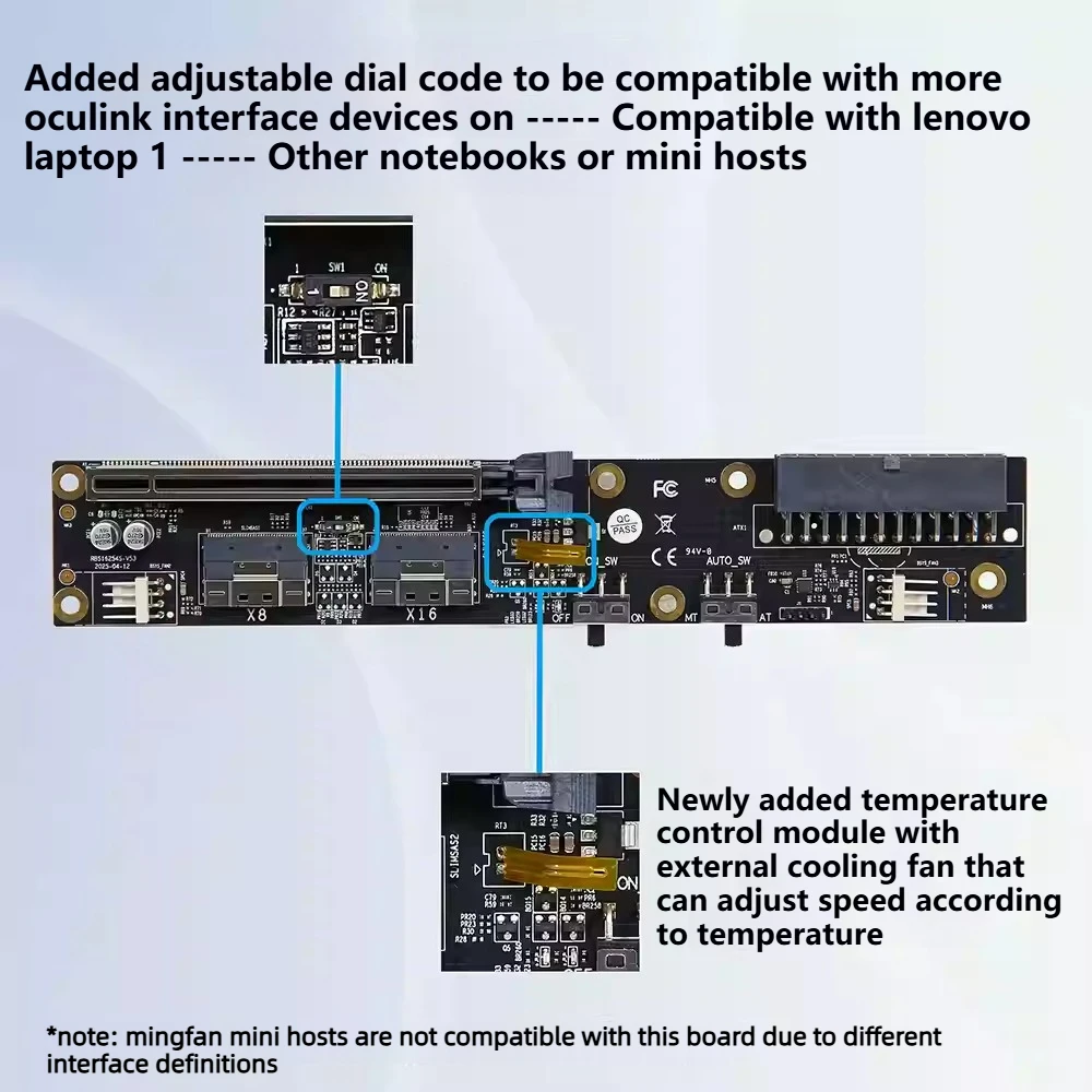 Dual SlimSAS 8i Oculink Graphi - External Gpu Dock Pcie 4.0 Oculink review and price